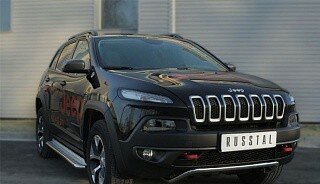 Защита переднего бампера d42 (волна) (комп. Trailhawk) Jeep Cherokee (KL) (с 2014 по н.вр.)