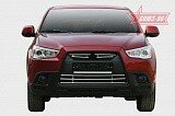 Декоративные элементы решётки радиатора d16 (2 элемента из 2 трубочек)Mitsubishi ASX (2010-2013) хром